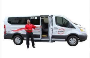 Shuttle van and driver