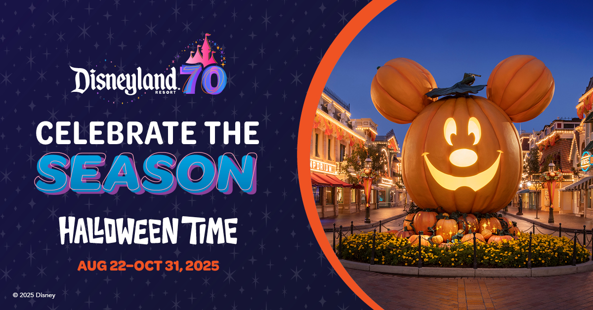 Halloween Time at the Disneyland Resort ticket store banner with link