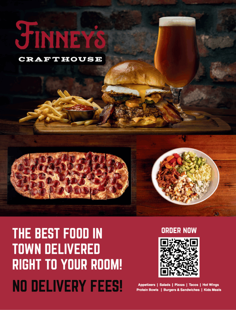 Finney's poster with a QR code to order