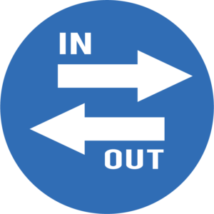 check in / out graphic
