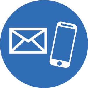 Graphic with an envelope and a mobile phone