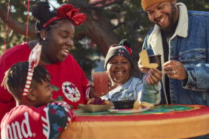 Family eating lunch at Disney California Adventure