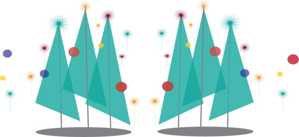 Simple graphic of Christmas trees