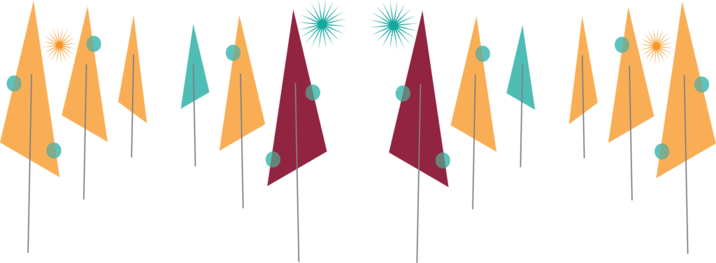 Simple graphic of Christmas trees